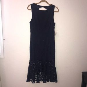 New Lulu’s Navy Blue Lined Lace Dress
